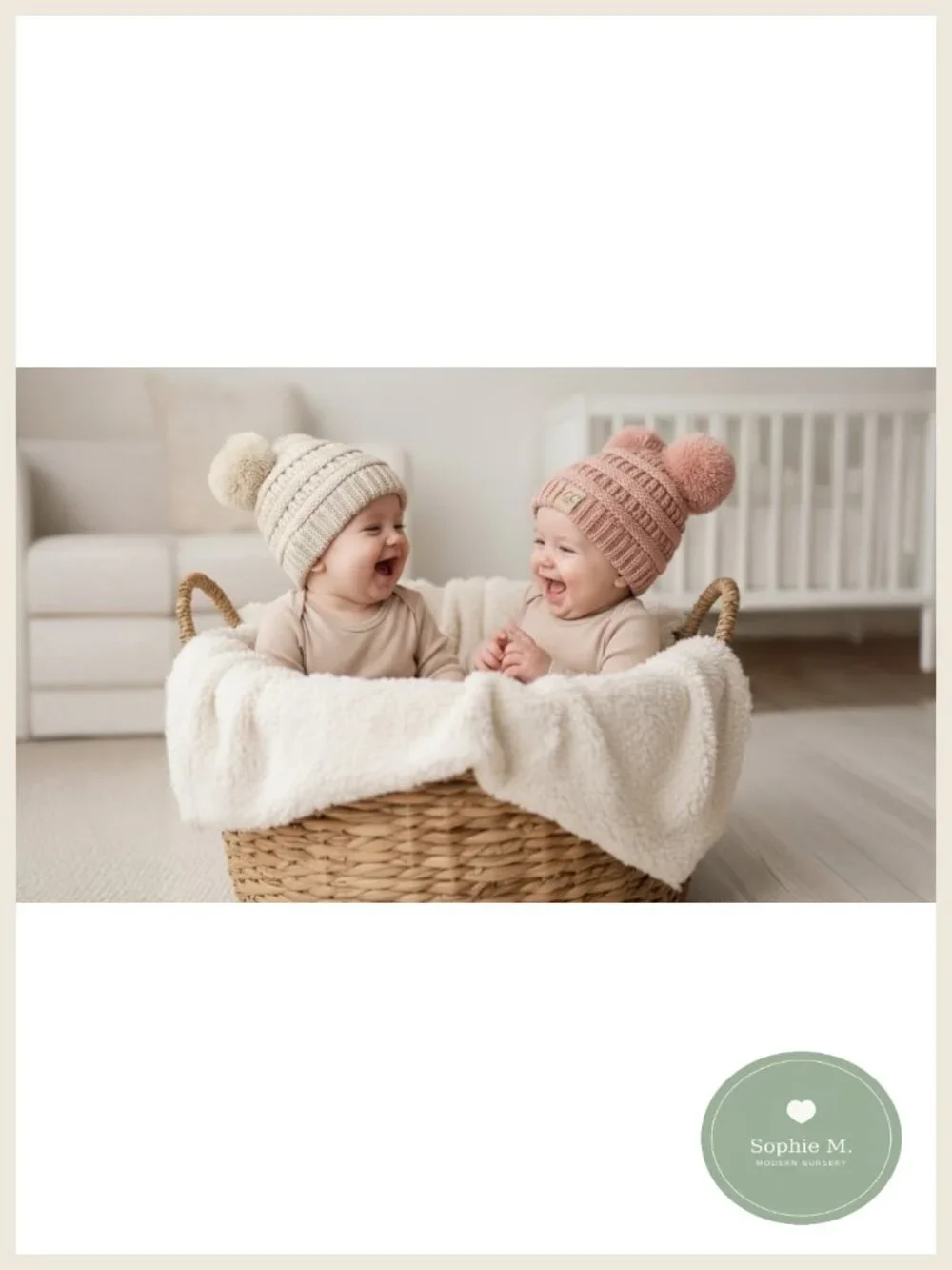 Double Pom Pom Baby Beanie 100% Acrylic Knit Newborn Infant Winter Hat